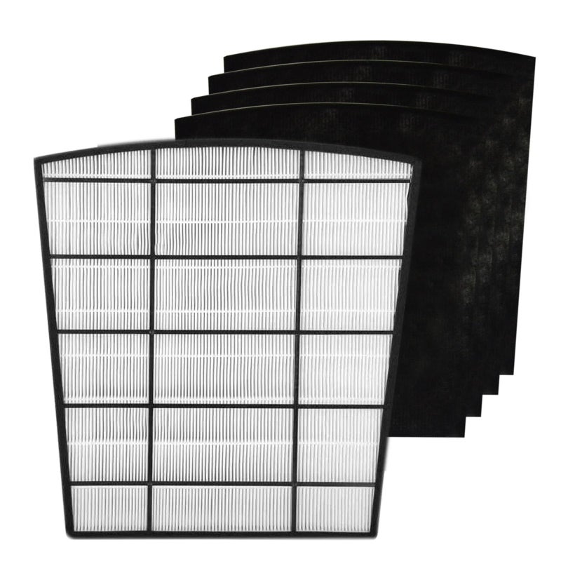 PUREBURG Replacement Filter Set Compatible with Hunter HP800 Air Purifier,H13 True HEPA + 4 x Activated Carbon Pre-Filter Air Clean Dust VOCs Odor - Image 1